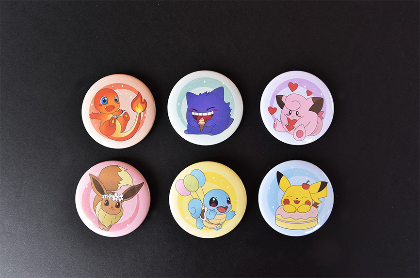6 Badges Dracaufeu Ectoplasma mélofée Évoli Carapuce pikachu