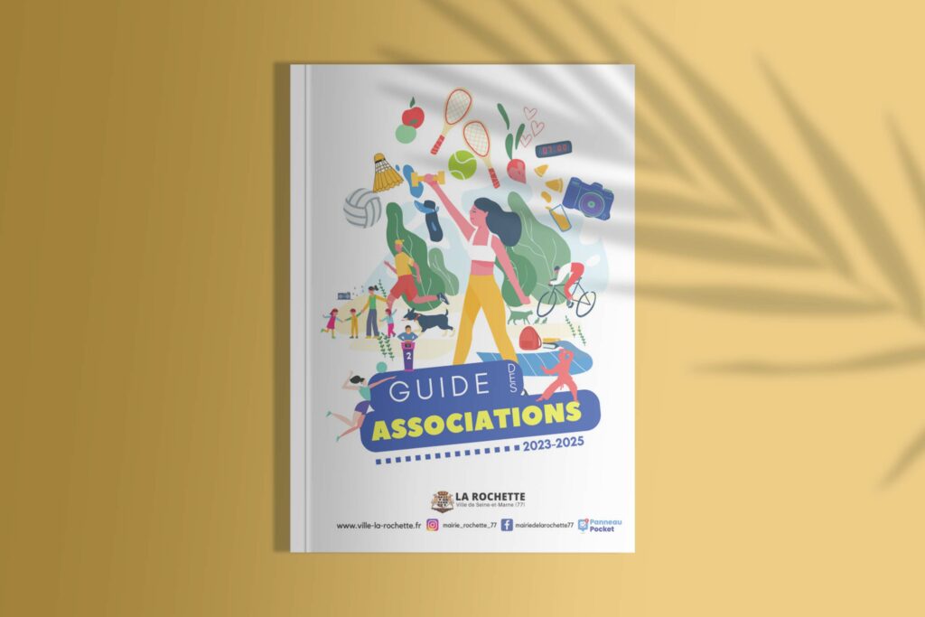 Mockup du guide des associations pour la commune La Rochette 2023/2025
