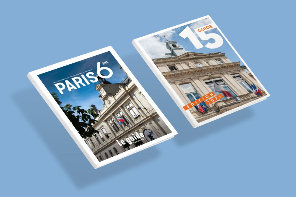 Mockup des Guides du 6e et 15e arrondissement de paris.