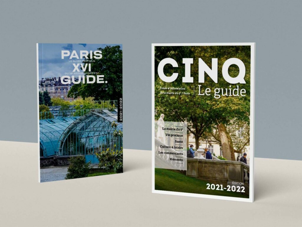 Mockup du guides parisien du 15 arrondissement et 5 arrondissement