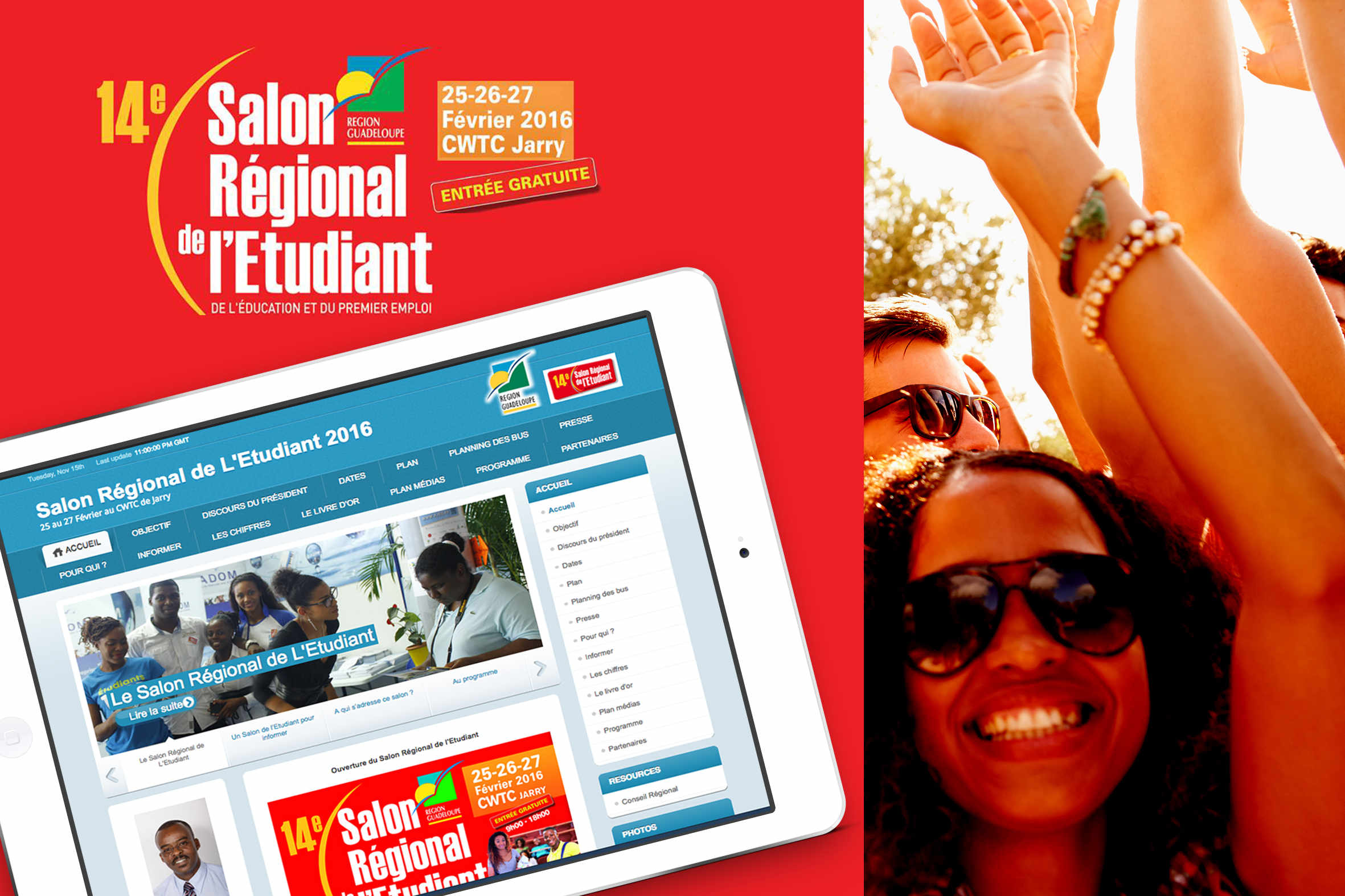 Mockup du site du Salon Régional de l’Étudiant en 2016
