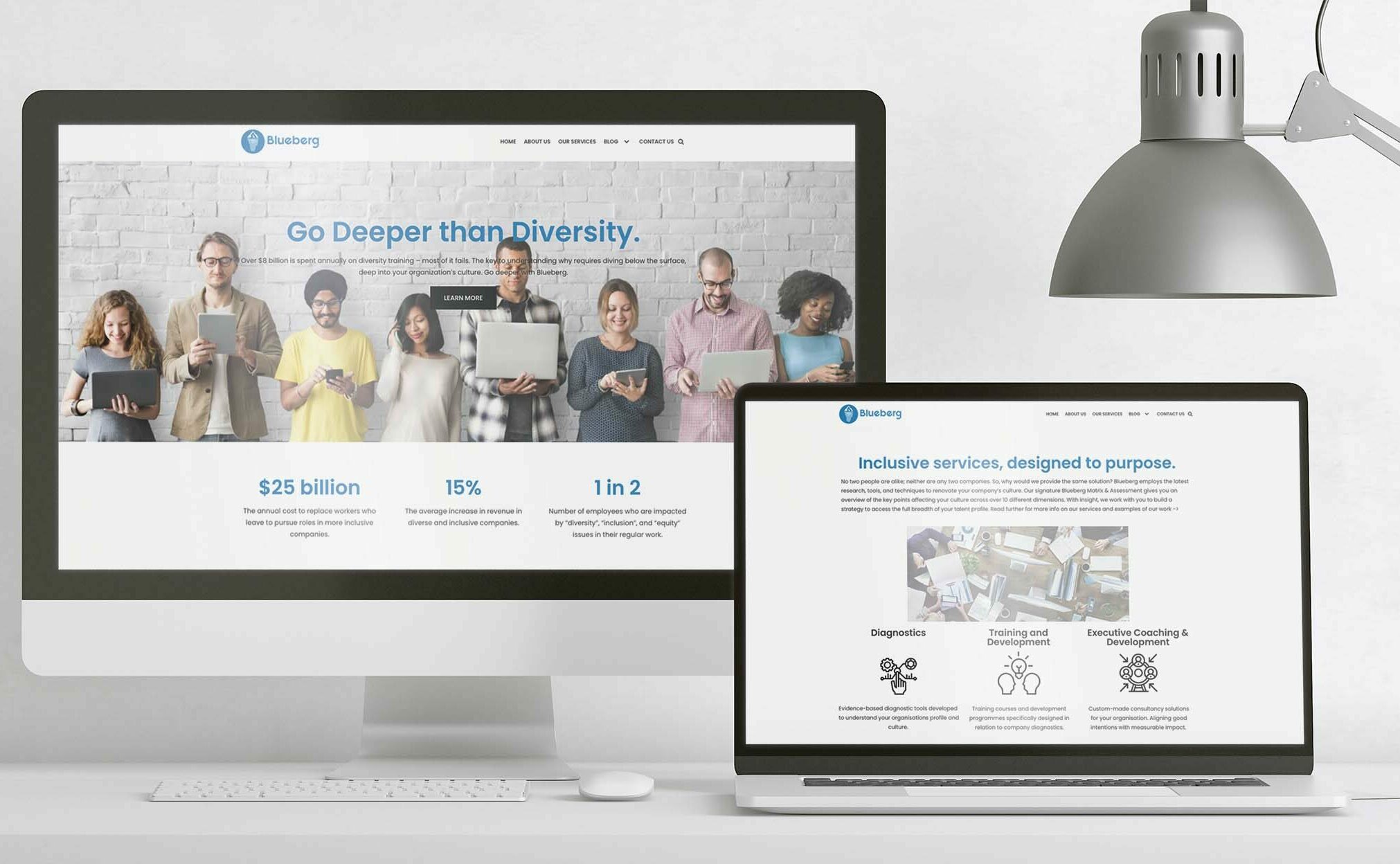 Mockup du Site Blueberg sur un ordinateur