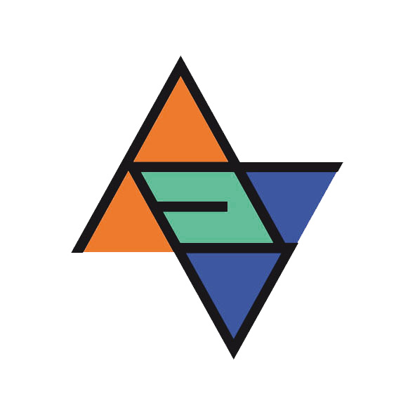 Logo_Asso Avec_deux triangle orange et bleu qui donne du vert