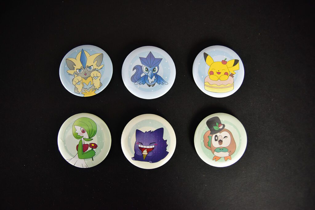 6 Badges Gardevoir Brindibou Zeraora Pikachu Artikodin Ectoplasma